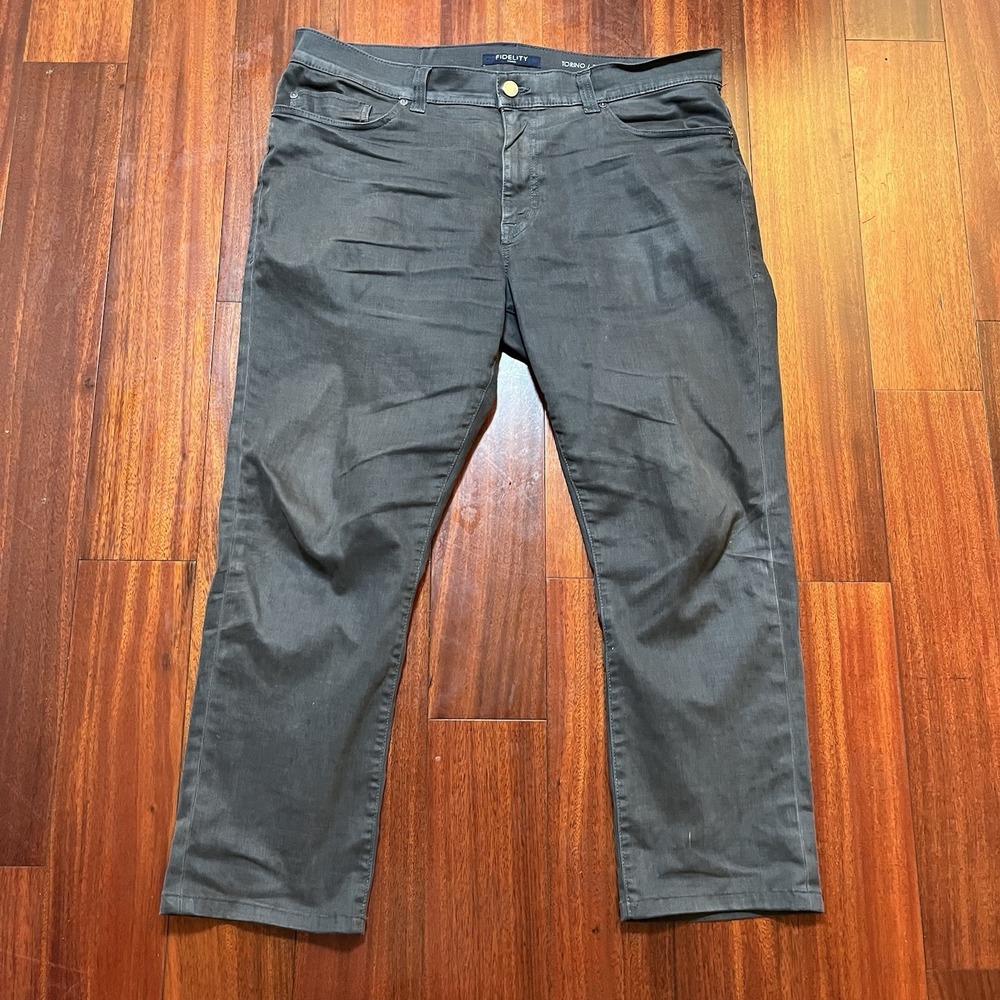 Fidelity Denim Jeans Mens 38 (40x27) Gray Blue Iron Racine Twill M21284 USA Made